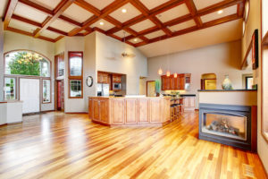 large living room area with bright hardwood floors